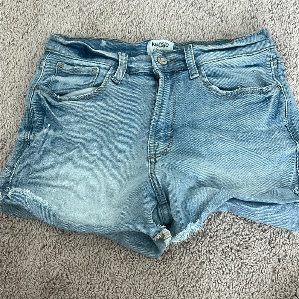 Kensie Blue Jean Shorts Distressed Cut-Off Style